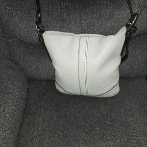 Coach White and Brown Crossbody Bag